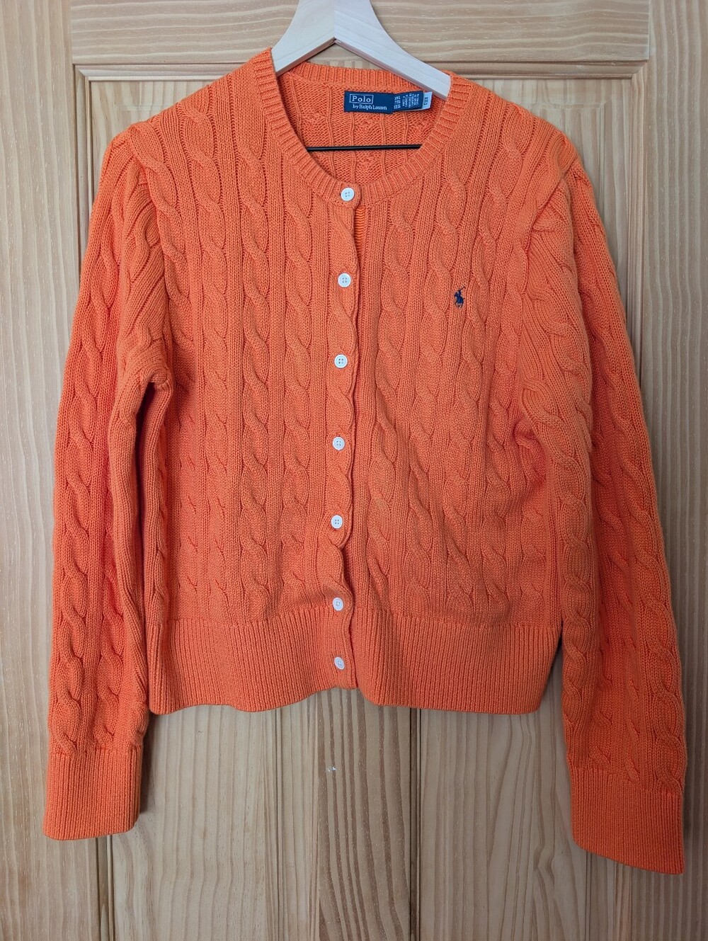 Polo Ralph Lauren Orange Cable Knit Cardigan XXL